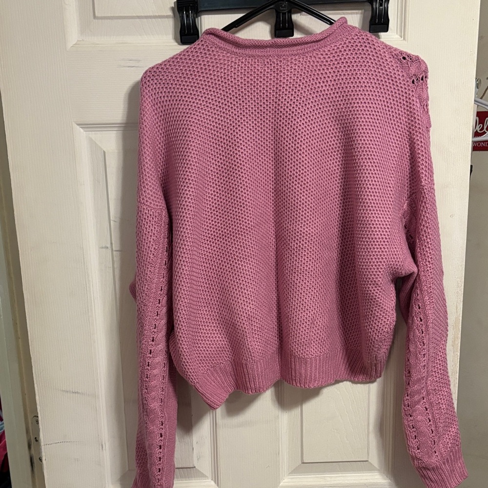 Charlotte Russe Dusty Rose Crew Neck Sweater - Picture 8 of 9